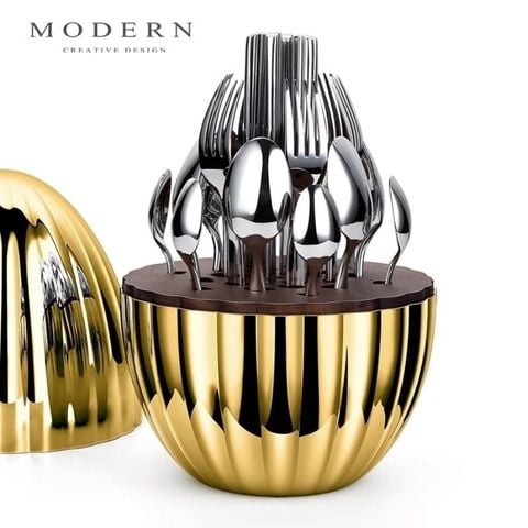 Bộ 24 món dao dĩa Modern hộp hình trứng