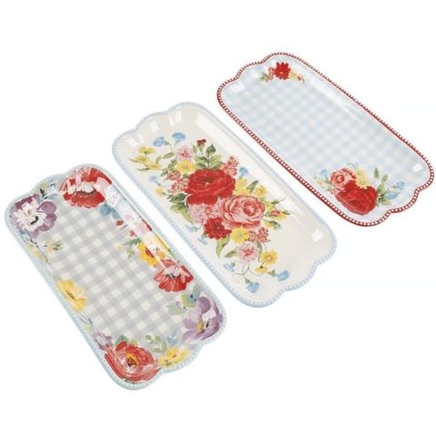 Bộ 3 đĩa phục vụ The Pioneer Woman Floral Medley