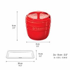  Bộ 3 hũ gia vị Staub 200ml kèm khay thìa 