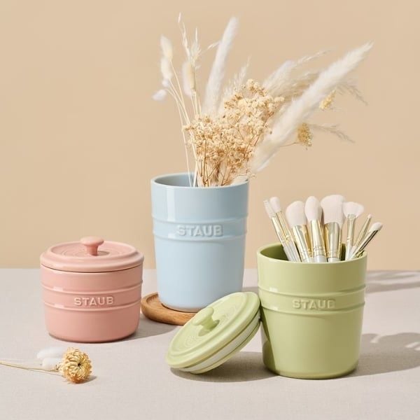 Bộ 3 hũ sứ Staub Pastel có nắp - 500ml/800ml/1000ml