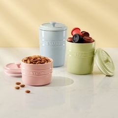  Bộ 3 hũ sứ Staub Pastel có nắp - 500ml/800ml/1000ml 