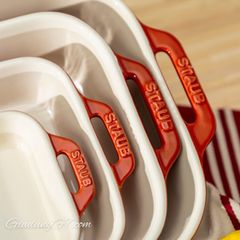  Bộ 3 khay nướng Staub cỡ to - Màu Đỏ 