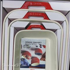  Bộ 3 khay nướng Staub - Màu Đỏ 