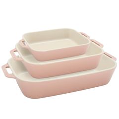  Bộ 3 khay nướng Staub màu hồng 