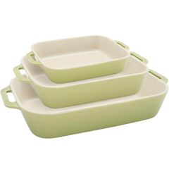  Bộ 3 khay nướng Staub màu xanh lá 
