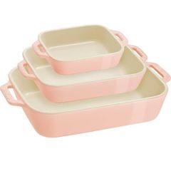  Bộ 3 khay nướng Staub màu hồng 