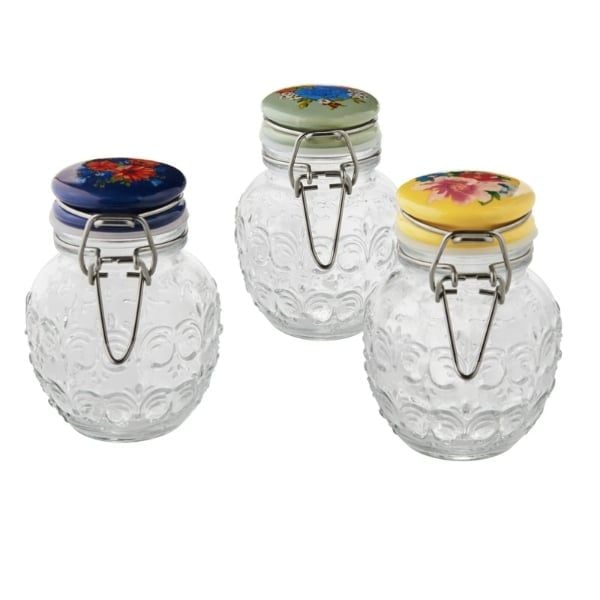 Bộ 3 lọ đựng gia vị nắp gốm The Pioneer Woman Floral Medley 127ml