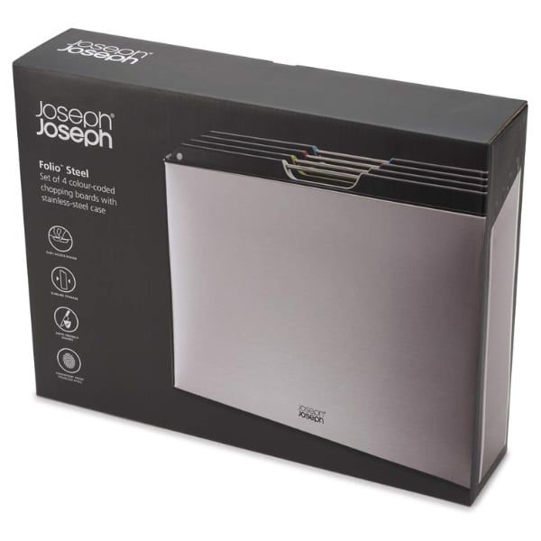 Bộ 4 thớt Joseph Joseph 60170 Folio steel - Màu inox