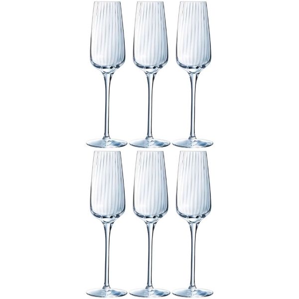 Bộ 6 ly Champagne Symetrie 210ml - Chef & Sommelier - Made in Pháp