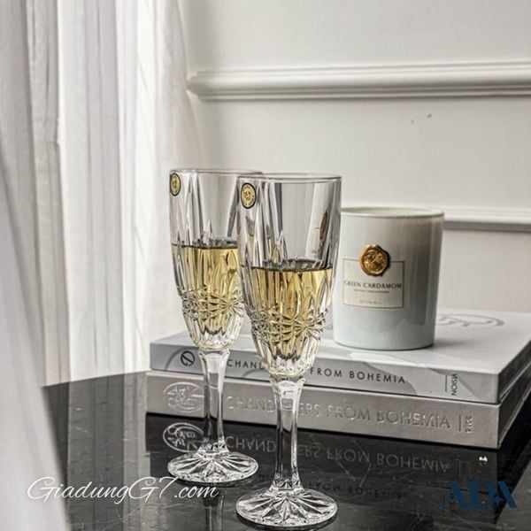 Bộ 6 ly pha lê Bohemia Vibes 180ml dùng cho rượu sâm panh, vang sủi