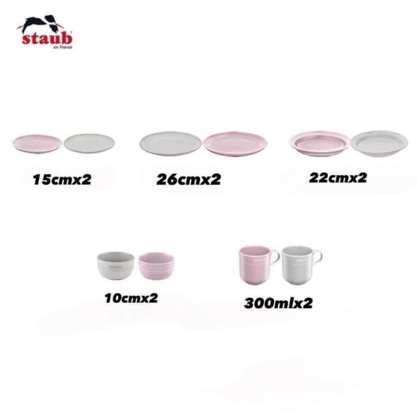 Bộ bát đĩa cốc sứ Staub 10 món
