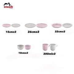  Bộ bát đĩa cốc sứ Staub 10 món 
