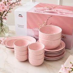 Bộ bát đĩa Staub 16 món - Màu Hồng 