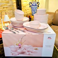  Bộ bát đĩa Staub 16 món - Màu Hồng 