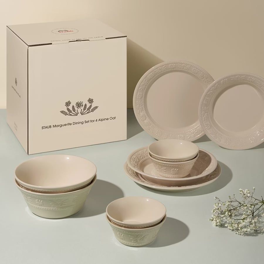 Bộ bát đĩa Staub Margaret 10 món họa tiết hoa Daisy dập nổi