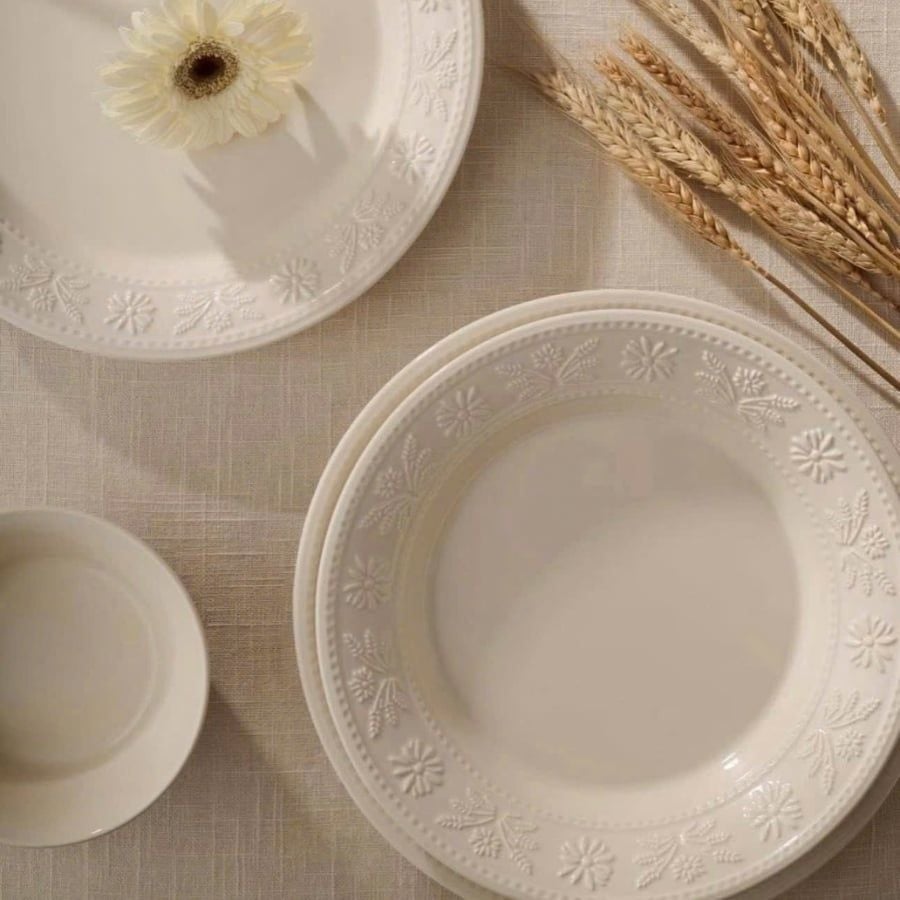 Bộ bát đĩa Staub Margaret 10 món họa tiết hoa Daisy dập nổi