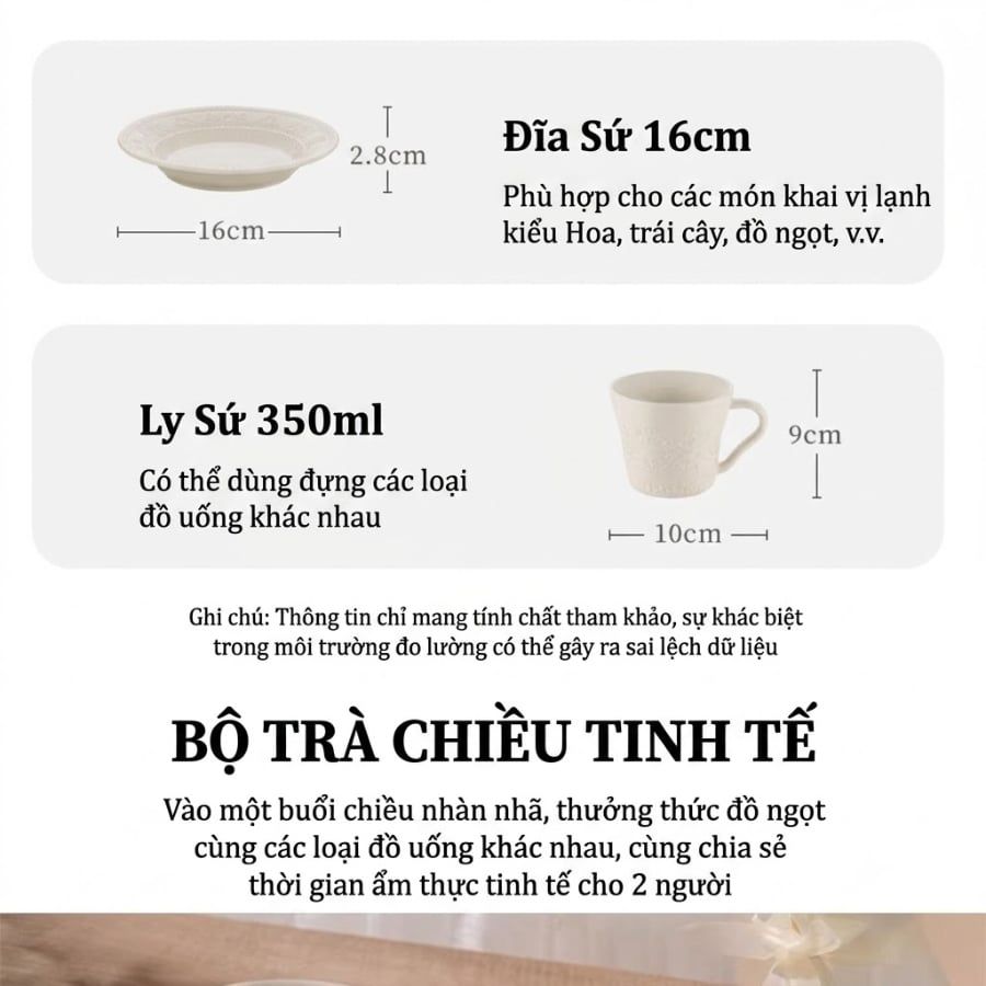 Bộ cốc chén Staub Margaret 4 món hoa Daisy