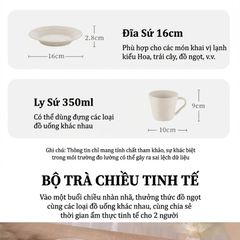  Bộ cốc chén Staub Margaret 4 món hoa Daisy 