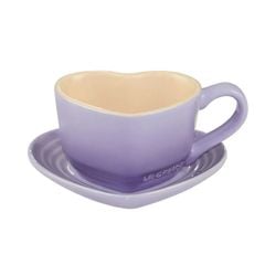  Bộ cốc kèm đĩa Le Creuset 220ml hình trái tim - Màu hồng/Đỏ 