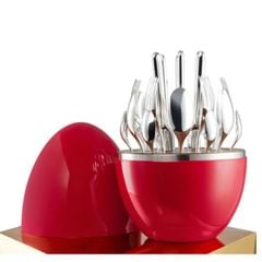  Bộ đồ ăn 24 món quả trứng vỏ inox màu đỏ 3.5kg 