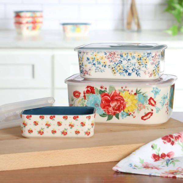 Bộ hộp sứ chữ nhật 6 món The Pioneer Woman Fancy Flourish