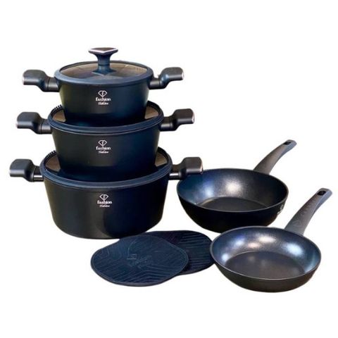 Bộ nồi Berlinger Haus 10 món FashionTV FTV-0046 màu đen