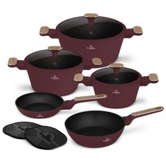  Bộ nồi Berlinger Haus BH/8305 màu đỏ - Leonardo collection 10 chi tiết chống dính Titan Pro 
