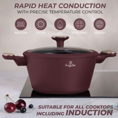  Bộ nồi Berlinger Haus BH/8305 màu đỏ - Leonardo collection 10 chi tiết chống dính Titan Pro 
