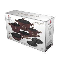  Bộ nồi Berlinger Haus BH/8305 màu đỏ - Leonardo collection 10 chi tiết chống dính Titan Pro 