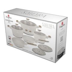  Bộ nồi Berlinger Haus BH/8324 màu kem 10 chi tiết - Sahara Nordic chống dính Titan Pro 