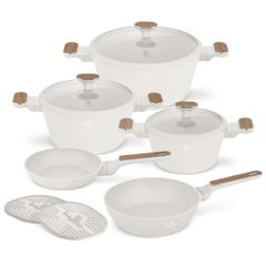  Bộ nồi Berlinger Haus BH/8324 màu kem 10 chi tiết - Sahara Nordic chống dính Titan Pro 