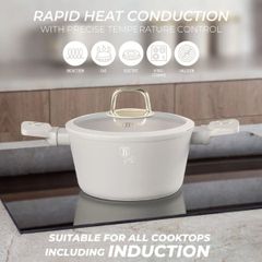  Bộ nồi Berlinger Haus BH/8324 màu kem 10 chi tiết - Sahara Nordic chống dính Titan Pro 