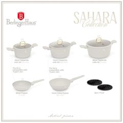  Bộ nồi Berlinger Haus BH/8324 màu kem 10 chi tiết - Sahara Nordic chống dính Titan Pro 
