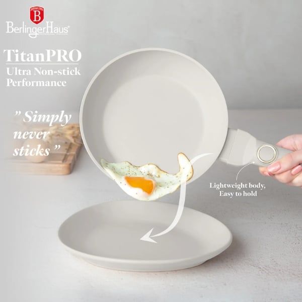 Bộ nồi Berlinger Haus 10 chi tiết BH/8324 màu kem chống dính Titan Pro