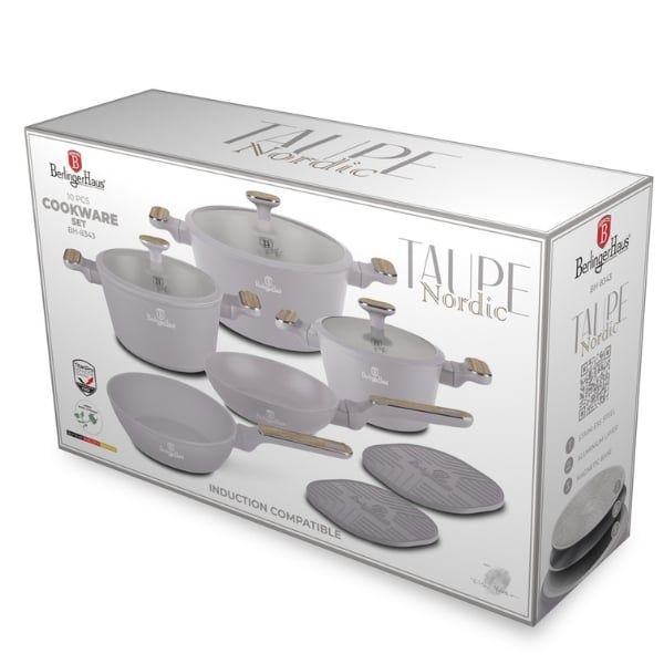 Bộ nồi Berlinger Haus BH-8343 Taupe Nordic 10 chi tiết