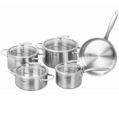  Bộ nồi Elegant Phoenix 5 món - 3 nồi, 1 quánh, 1 chảo inox vung kính 