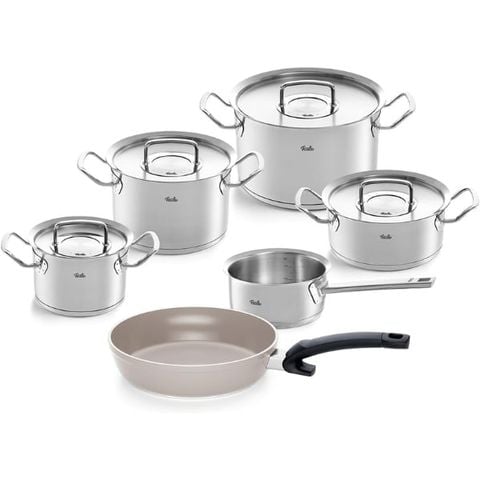 Bộ nồi Fissler Profi 6 món nắp inox - 4 nồi 1 quánh 1 chảo chống dính