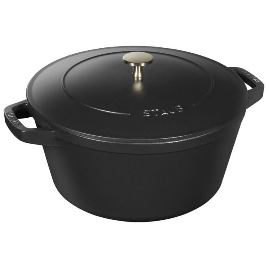 Bộ nồi gang kèm chảo Staub 24cm 2in1 - Màu trắng (nồi 4L, chảo 1.9L)