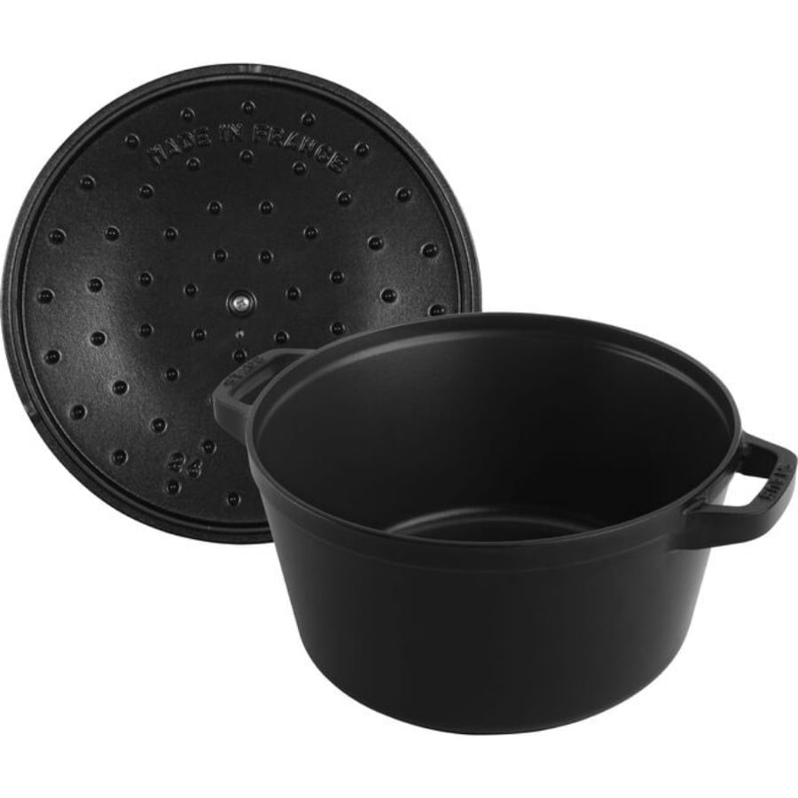 Bộ nồi gang kèm chảo Staub 24cm 2in1 - Màu trắng (nồi 4L, chảo 1.9L)