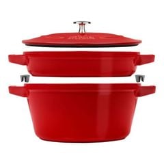  Bộ nồi gang kèm chảo Staub 24cm 2in1 - Màu trắng (nồi 4L, chảo 1.9L) 