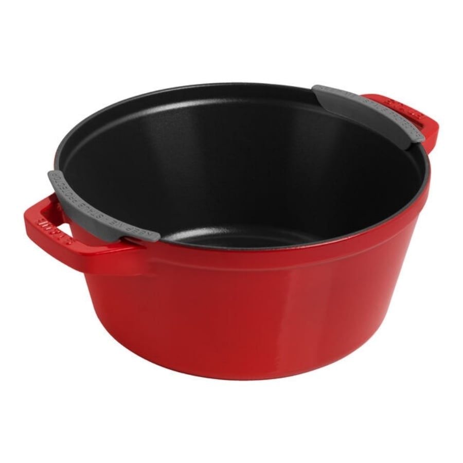 Bộ nồi gang kèm chảo Staub 24cm 2in1 - Màu trắng (nồi 4L, chảo 1.9L)