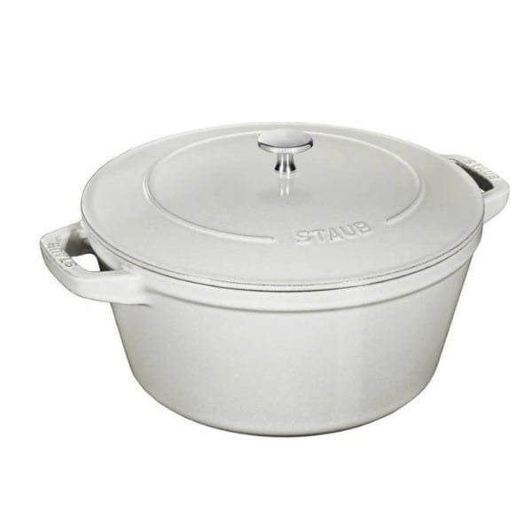 Bộ nồi gang kèm chảo Staub 24cm 2in1 - Màu trắng