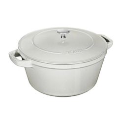  Bộ nồi gang kèm chảo Staub 24cm 2in1 - Màu trắng (nồi 4L, chảo 1.9L) 