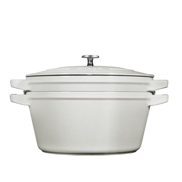 Bộ nồi gang kèm chảo Staub 24cm 2in1 - Màu trắng