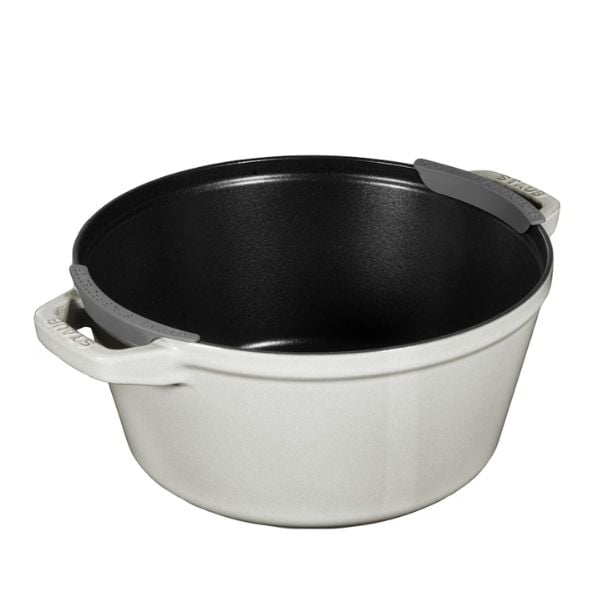 Bộ nồi gang kèm chảo Staub 24cm 2in1 - Màu trắng