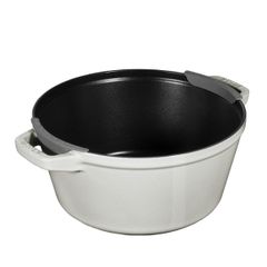  Bộ nồi gang kèm chảo Staub 24cm 2in1 - Màu trắng (nồi 4L, chảo 1.9L) 