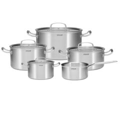  Bộ nồi inox Steiger Element 5 món đáy liền - 4 nồi 1 quánh 