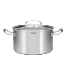  Bộ nồi inox Steiger Element 5 món đáy liền - 4 nồi 1 quánh 