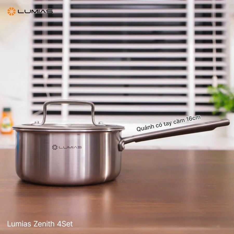 Nồi inox Lumias Zenith thuộc Bộ nồi Lumias Zenith 4 món dung tích lớn