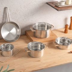  Bộ nồi Michelangelo Essential 5 món 105969 - 3 nồi, 1 quánh, 1 chảo inox 26cm 
